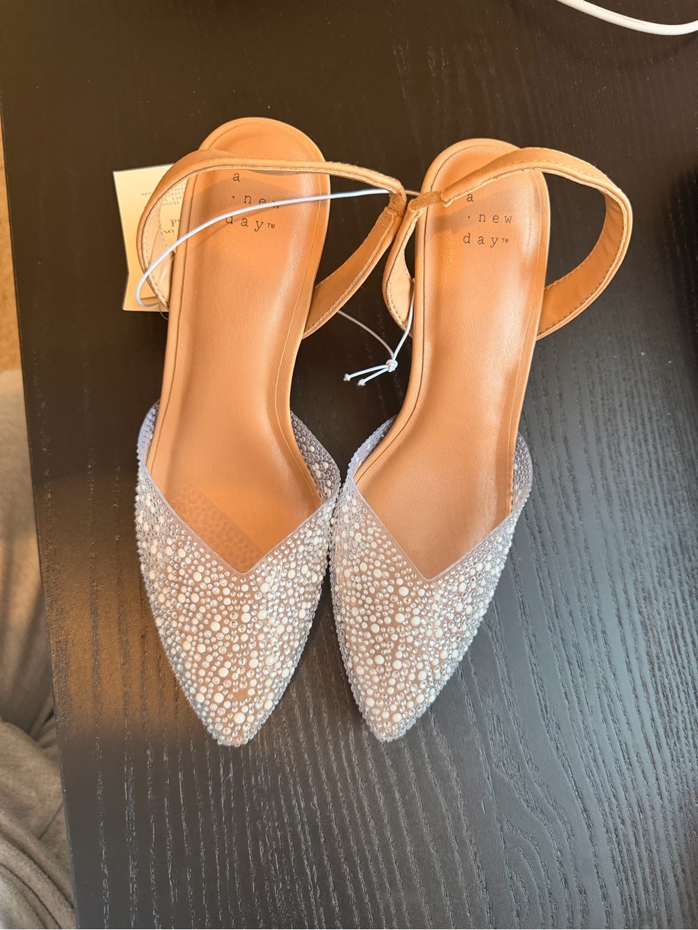 Target’s A New Day Embellished Pointed Toe Slingback Heels Size 7
